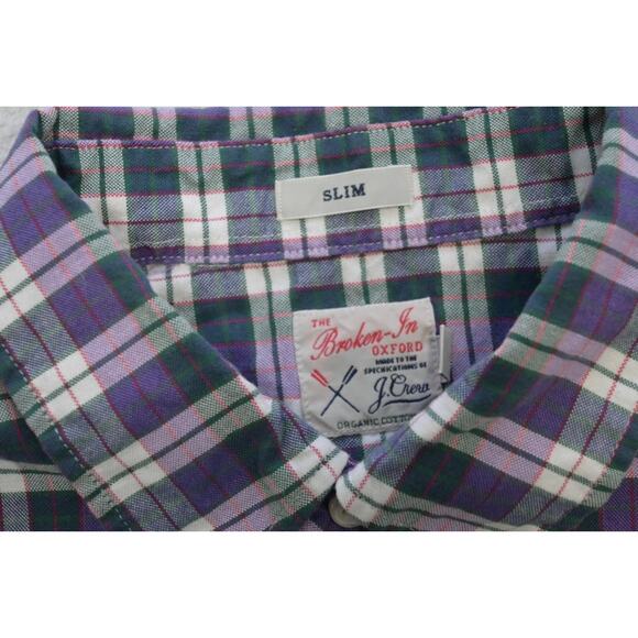 J Crew Broken In Oxford Dress Shirt Slim Button Up Long Sleeve Mens Sz Large - Picture 5 of 7